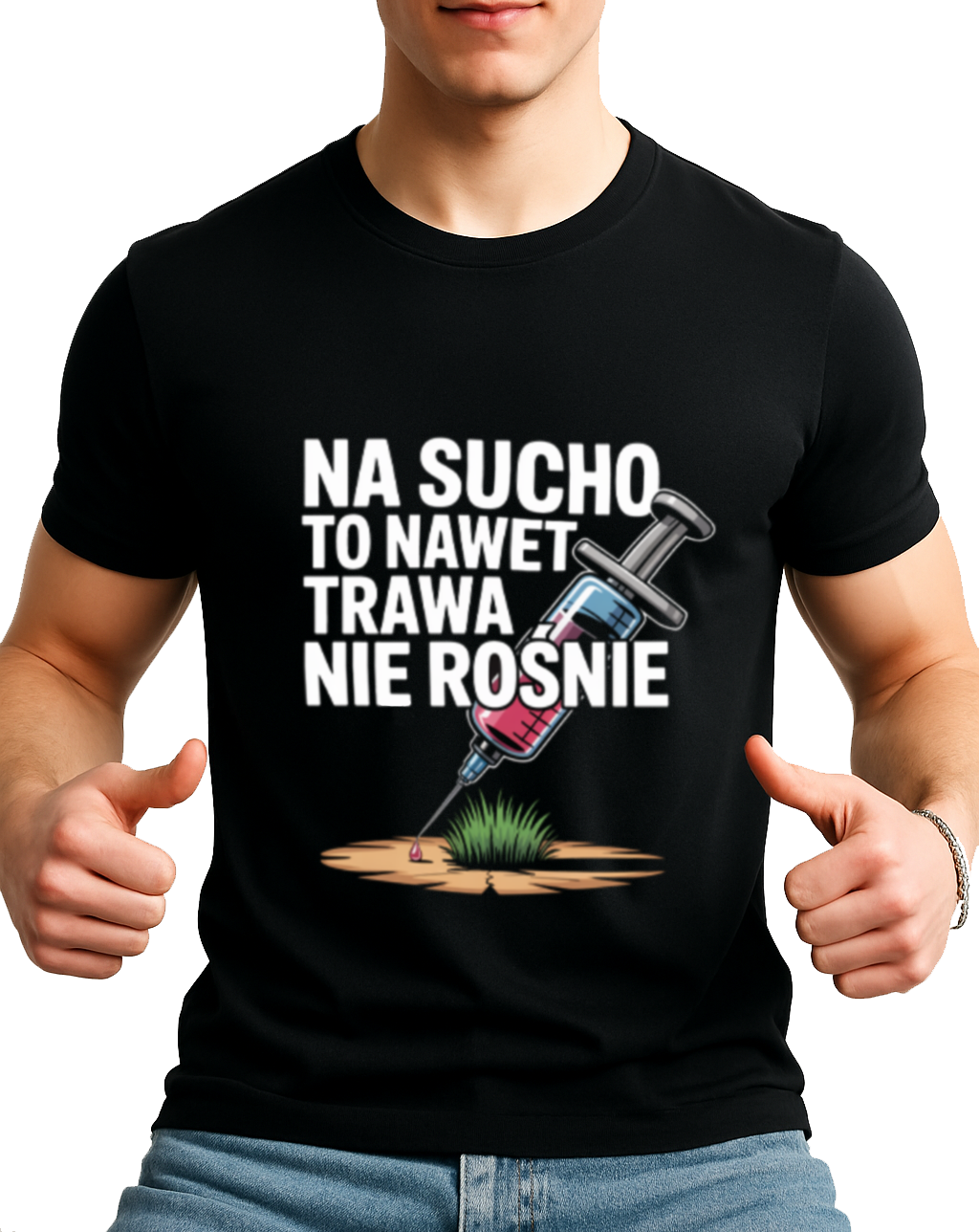 KOSZULKA TESTOSTERON NA SUCHO TO NAWET TRAWA NIE ROŚNIE