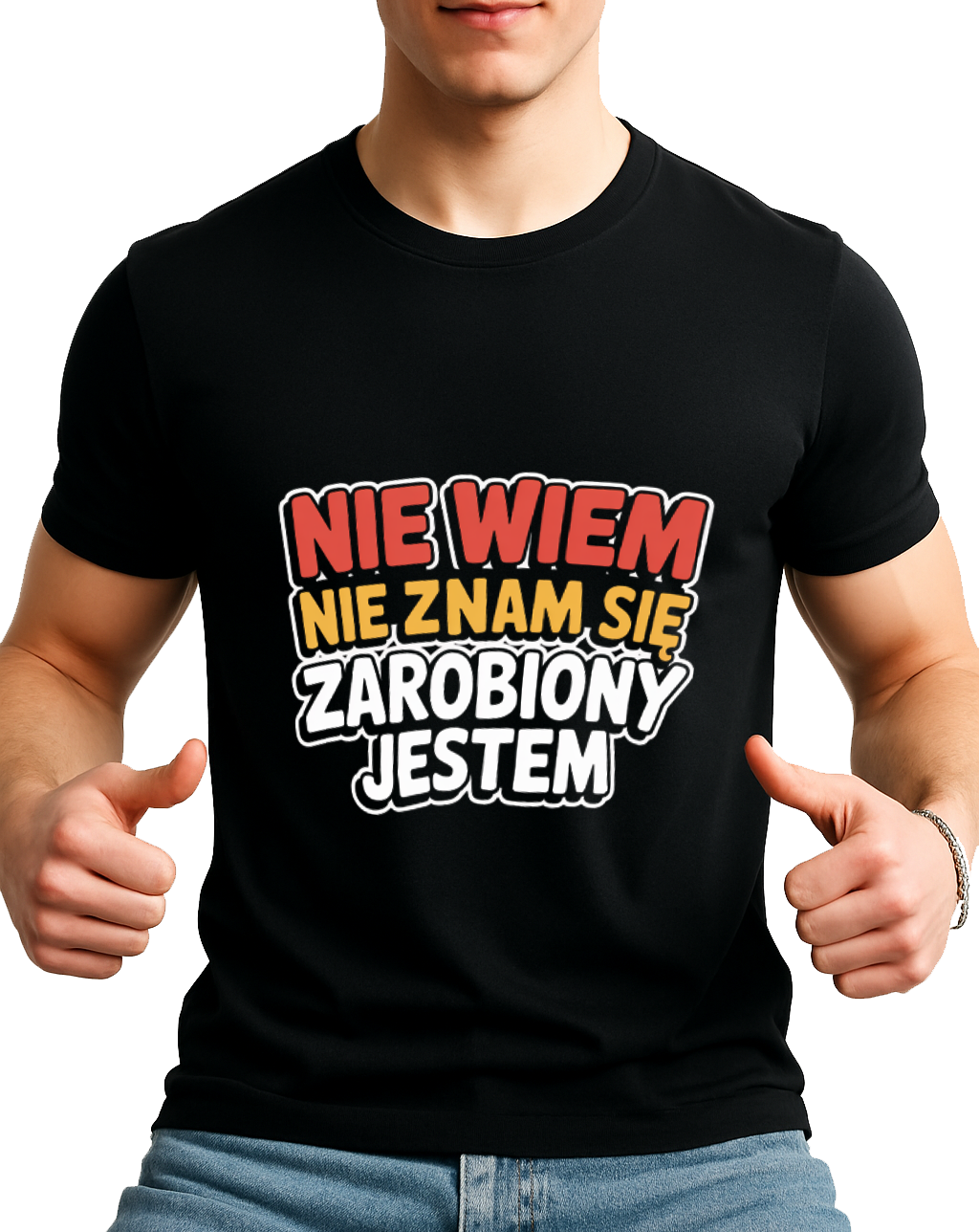 KOSZULKA NIE WIEM NIE ZNAM SIE T-SHIRT Z NADRUKIEM