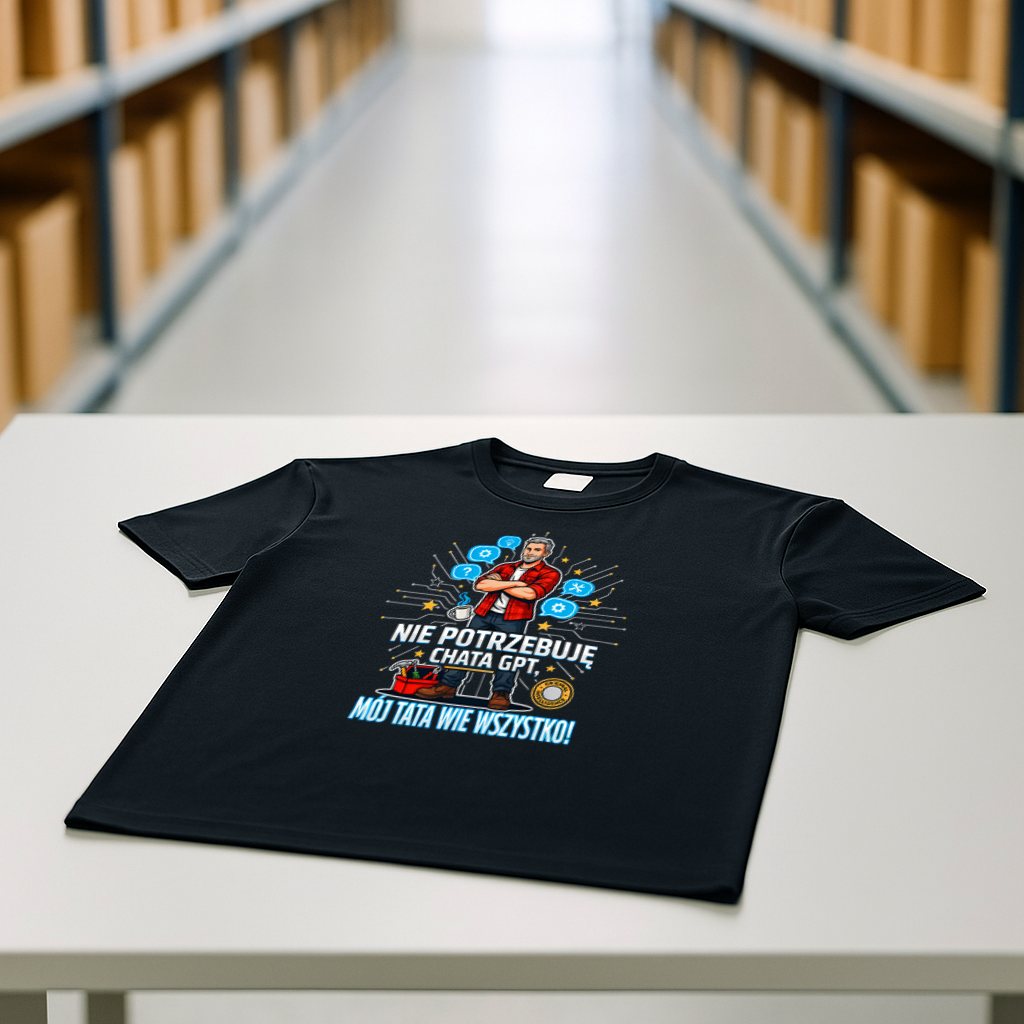 KOSZULKA NIE POTRZEBUJĘ CHATA GPT MÓJ TATA WIE WSZYSTKO
